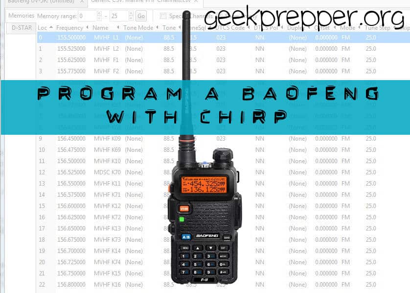 programming baofeng uv 5r using chirp